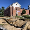 Laying new low temperature hot water piping as part of Amherst College's decarbonization plan.