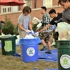 Students in the College Park Scholars Program complete a waste audit at the University of Maryland, College Park.