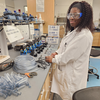 Student researcher Golden Uzoma assembling the pumps