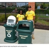 Photo 1: Original helmet-style recycling bin and compost bin