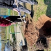 Students Digging the First Hole for a Dogwood Tree on Arbor Day 2022